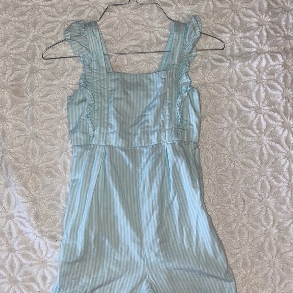 🌸Girls Blue and white striped jumpsuit - Picture 4 of 4